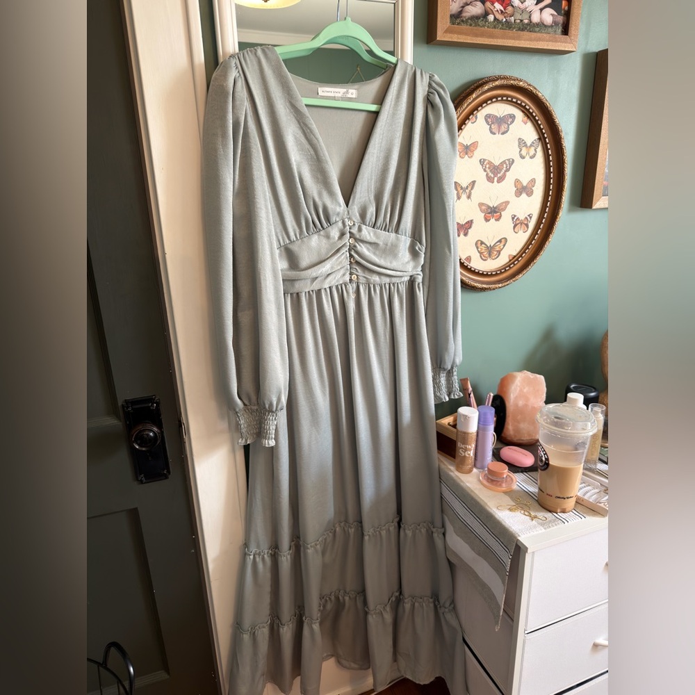 Elegant light green/blue Maxi Dress